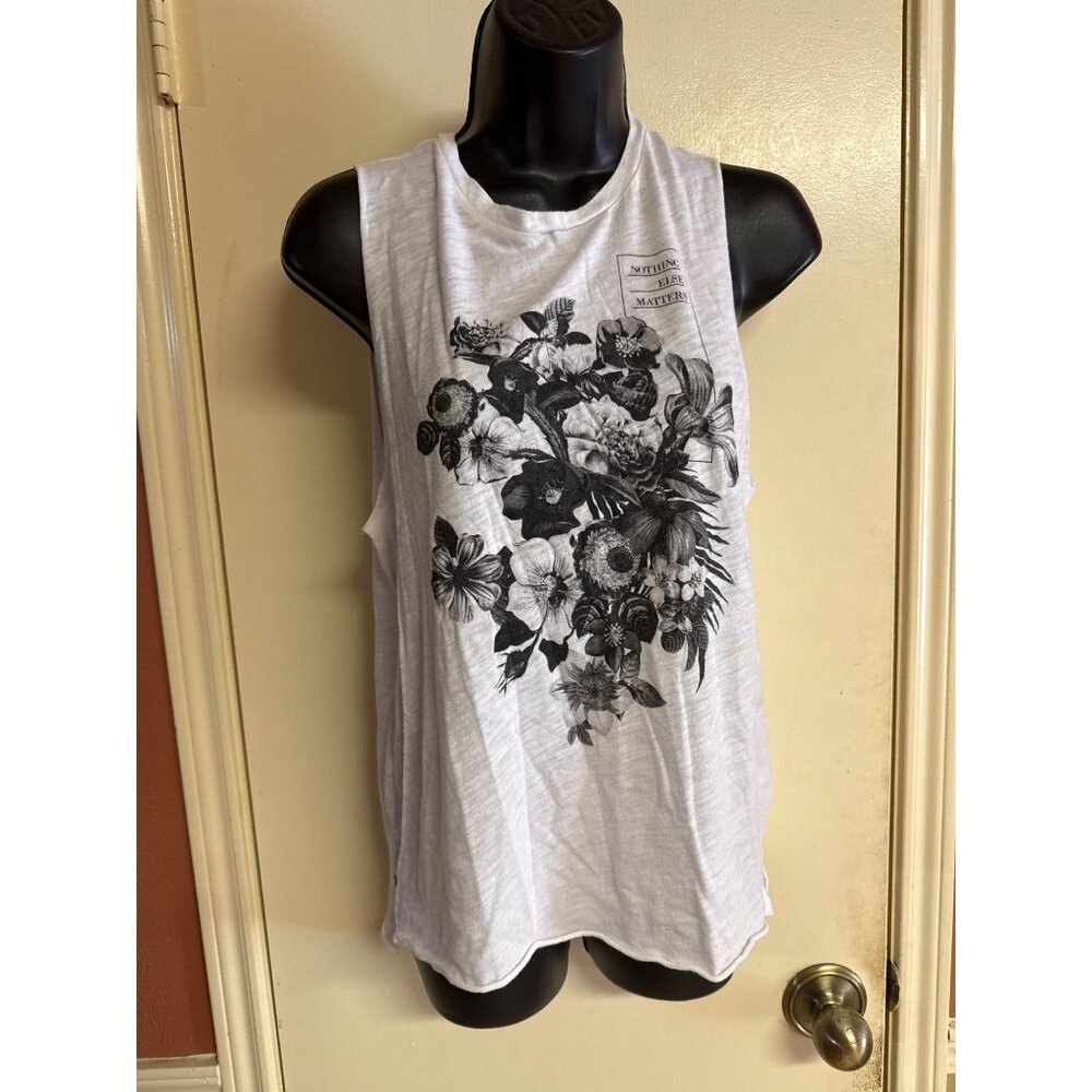 Abercrombie & Fitch Womens Floral Tank Top S White